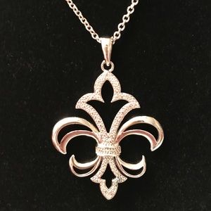 Fleur-de-Lis sterling silver pendant and chain